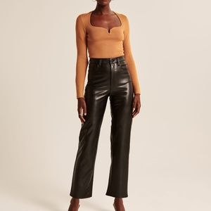 NWT Abercrombie Vegan Leather Ankle Straight Pants